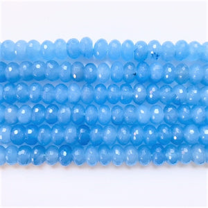 Periwinkle Jade Dyed Faceted Rondelle 10mm