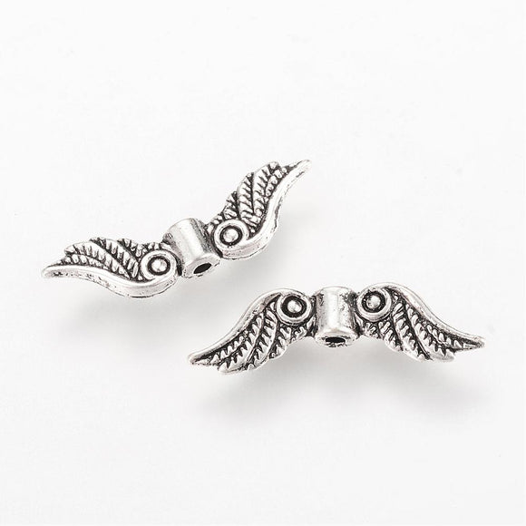 Antique Silver Wing Spacer Beads 23x7mm (30 pcs)