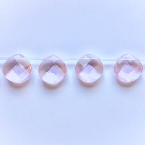 Pink "Synthetic" Quartz Faceted Pear Drop 18x18mm