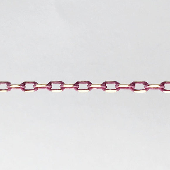 Pink and Gold Rectangular Cable 2x4mm Chain by Foot (3 feet minimum)