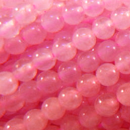 Pink Jade Dyed Round Bead 6mm
