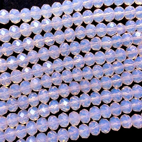 Pink Opalite Faceted Rondelle 6mm