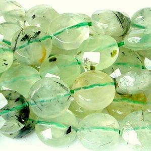 Prehnite Faceted Coin 10mm