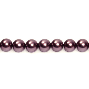 Shell Pearl Round Beads - Purple