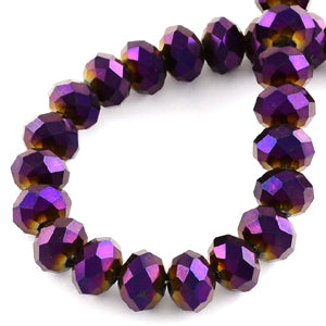 Chinese Crystal Faceted Rondelle - Purple Metallic