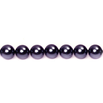 Shell Pearl Round Beads - Purple Blue