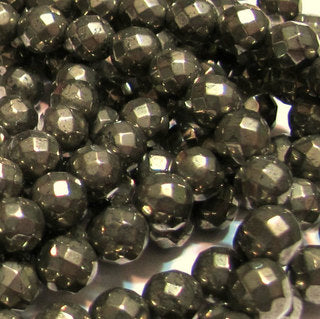 Pyrite Faceted Round 3mm, 4mm