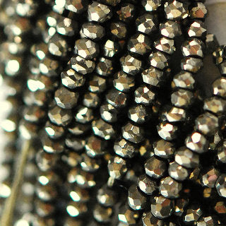 Pyrite Faceted Rondelle 4mm, 6mm