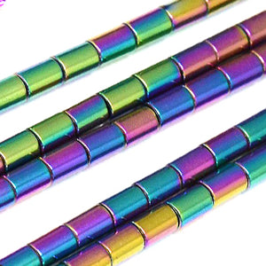 Rainbow Hematite Tube 4x2mm