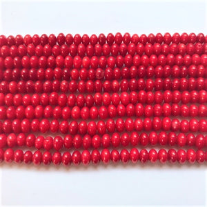 Red Coral Rondelle 6.5mm