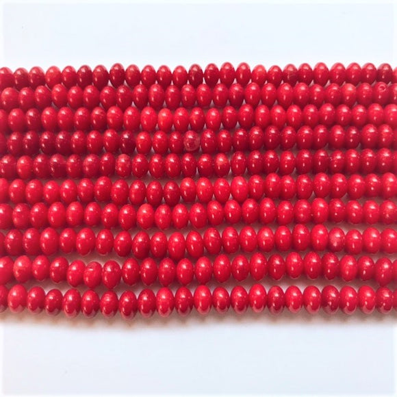 Red Coral Rondelle 6.5mm