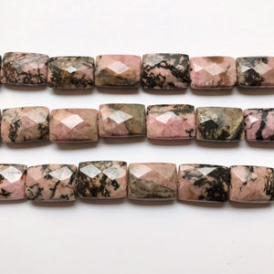Rhodonite Faceted Rectangle 13x18mm