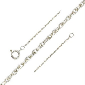 Sterling Silver Rope Necklace Chain 16" AT