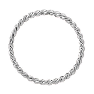 Silver Plated Brass Rope Ring 26mm (20 pcs)