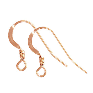 14K Rose Gold Filled Ear Wire with Coil (10 pcs)