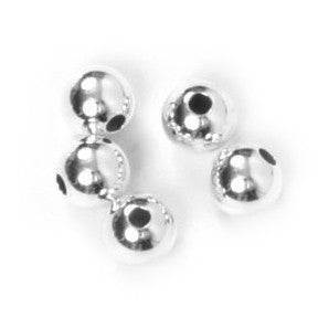 Sterling Silver Round Bead 4mm AT (50 pcs)