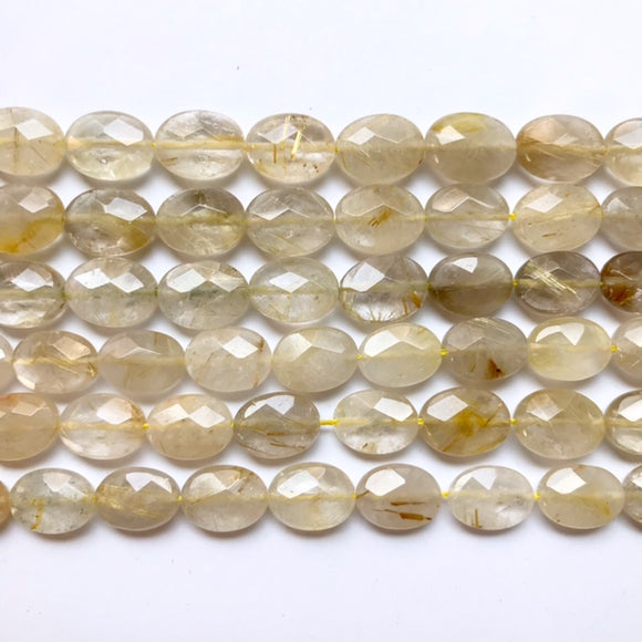 Rutilated Quartz Faceted Oval 11x15mm
