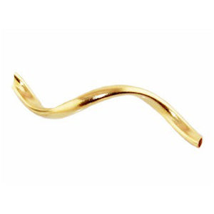 Gold Plated Brass S Curved Tube 2x25mm (50 pcs)
