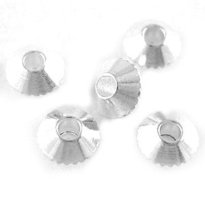 Silver Plated Brass Faceted Saucer Spacer 4mm (100 pcs)