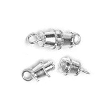 Silver Plated Bright Brass Screw Clasp 5x15mm (10 pcs)