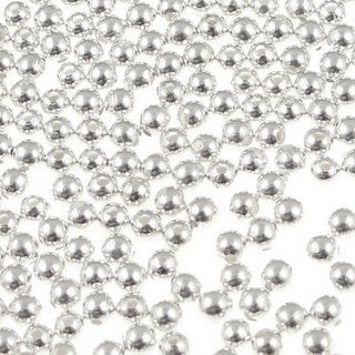 Silver Plated Brass Round Bead 6mm (100 pcs)