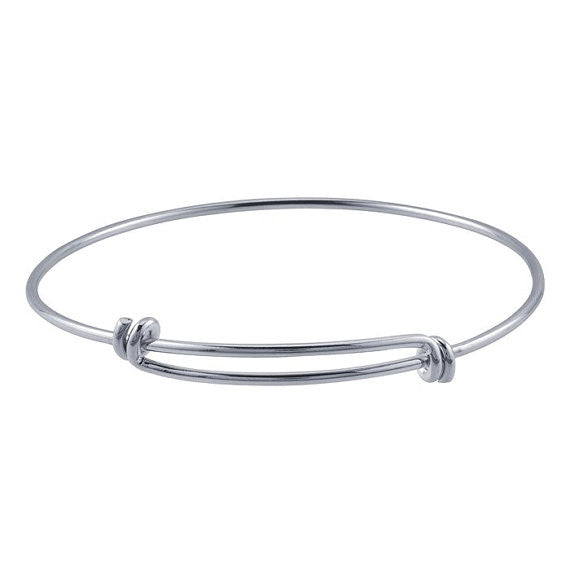 Silver Plated Brass Adjustable Bangle 61x7mm