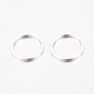 Silver Plated Brass Bright Closed Jump Ring 10mm (50 pcs)