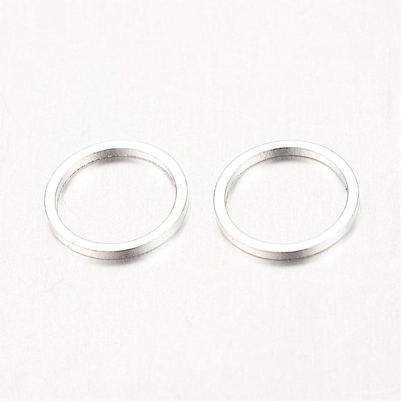 Silver Plated Brass Bright Closed Jump Ring 12mm (50 pcs)
