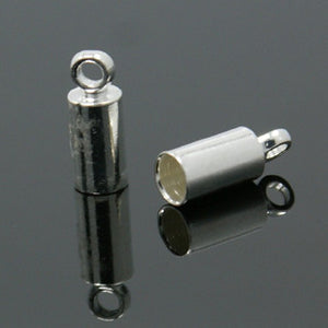 Silver Plated Brass Cord End 3.5x9mm (50 pcs)