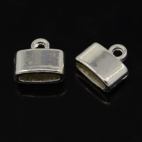 Silver Plated Cord End 5x11.5x11mm (20 pcs)