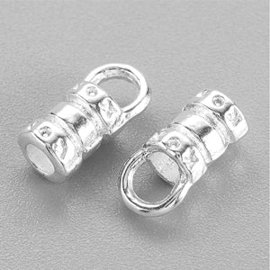Silver Plated Crimp Cord End 10x4mm (40 pcs)
