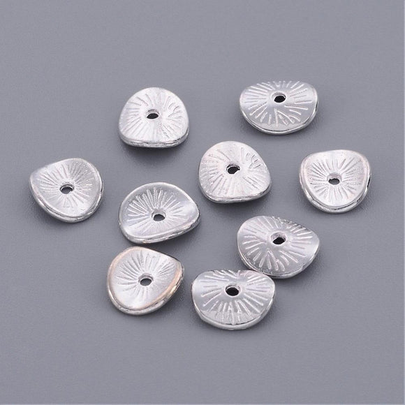 Silver Plated Curve Disc 9.5x8.5mm (50 pcs)