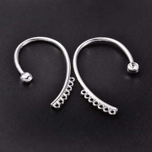 Silver Plated Brass Cuff Earring 36x56mm (2 pcs)