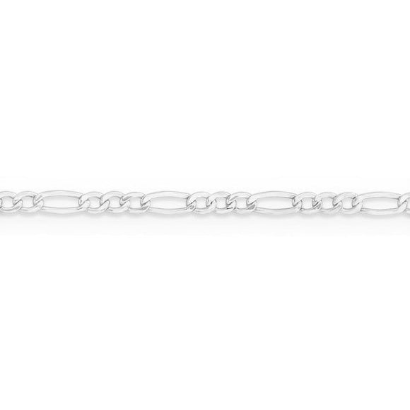 Silver Plated Brass Figaro 2.5mm Chain by Foot (3 feet minimum)