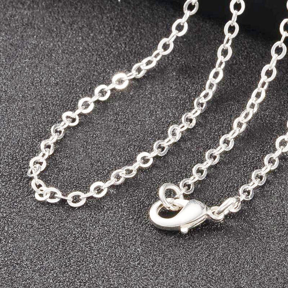 Silver Plated Brass Flat Cable Necklace 2.5mm 18