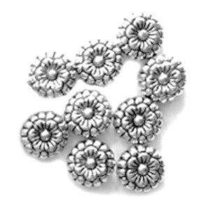 Antique Silver Flower Spacer Beads 7mm (40 pcs)
