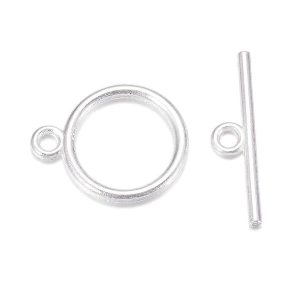 Silver Plated Bright Plain Toggle 15mm (10 pcs)