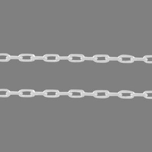 Silver Plated Brass Rectangular Cable 2x4mm Chain by Foot (3 feet minimum)