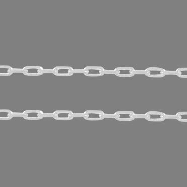 Silver Plated Brass Rectangular Cable 2x4mm Chain by Foot (3 feet minimum)