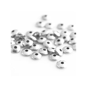 Silver Plated Saucer Bead 6x2mm (100 pcs)