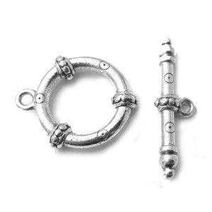 Silver Plated Bright Brass Toggle Clasps (5 sets)