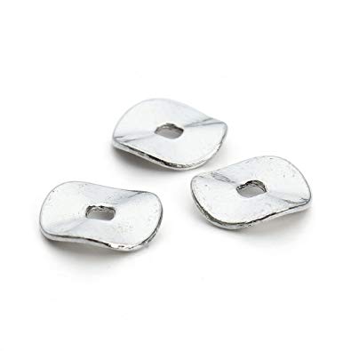 Silver Plated Wavy Disc 7x1mm (100 pcs)
