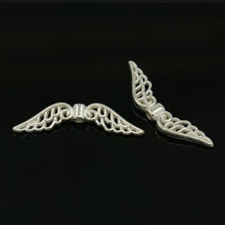 Silver Plated Wing Spacer Beads 32x6mm (20 pcs)
