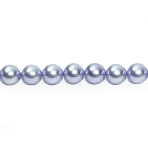 Shell Pearl Round Beads - Silver Blue