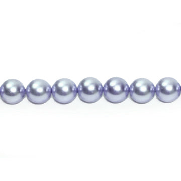 Shell Pearl Round Beads - Silver Blue