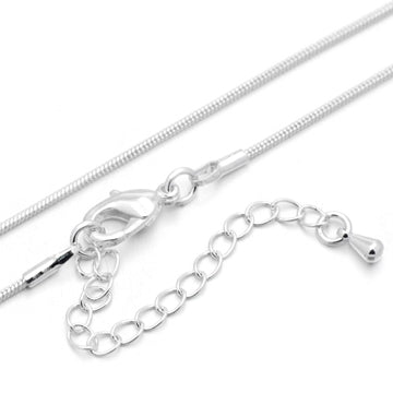 Silver Plated Brass Snake 1mm Necklace Chain 18