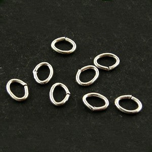 Silver Plated Brass Open Oval Jump Ring 3x4mm 22GA (200 pcs)