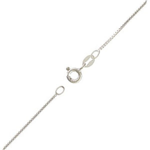 Sterling Silver Box Necklace Chain (0.85mm) 16" AT