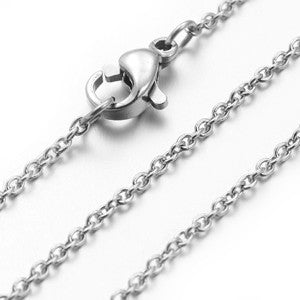 Stainless Steel Cable Round Necklace 20"