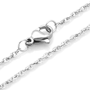 Stainless Steel Double Cable Necklace 18"